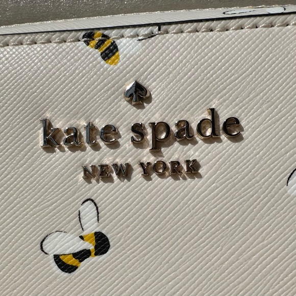Kate Spade Staci Bee printed crossbody cream and gold NWT - Picture 7 of 9